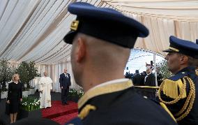 Pope Leo XIV At Farewell Ceremony at Beirut Airport - Lebanon