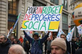 Protests Against New Austerity Measures in France - Paris