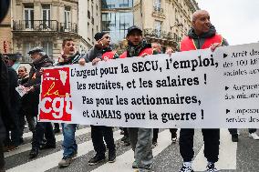 Protests Against New Austerity Measures in France - Paris