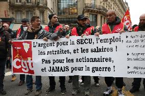 Protests Against New Austerity Measures in France - Paris