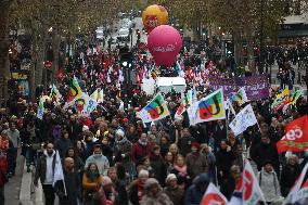 Protests Against New Austerity Measures in France - Paris
