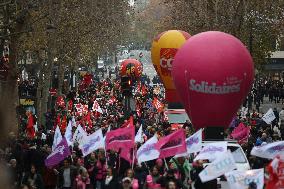 Protests Against New Austerity Measures in France - Paris