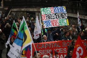Protests Against New Austerity Measures in France - Paris