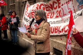 Hotel-Dieu Hospital Healthcare Workers Protest - Paris