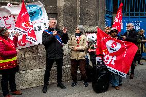 Hotel-Dieu Hospital Healthcare Workers Protest - Paris