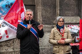 Hotel-Dieu Hospital Healthcare Workers Protest - Paris