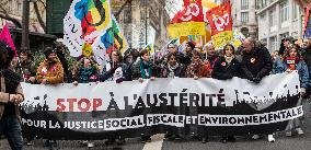 Protests Against New Austerity Measures in France - Paris