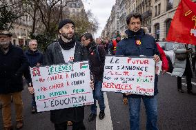 Protests Against New Austerity Measures in France - Paris