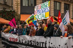 Protests Against New Austerity Measures in France - Paris