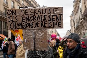 Protests Against New Austerity Measures in France - Paris