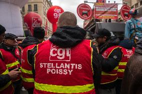 Protests Against New Austerity Measures in France - Paris