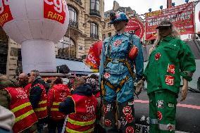 Protests Against New Austerity Measures in France - Paris