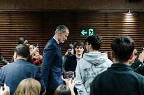 King Felipe At Democratization Conference - Madrid