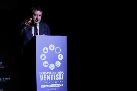 Matteo Salvini At Infrastruttura Ventisei - Rome