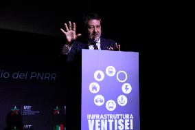 Matteo Salvini At Infrastruttura Ventisei - Rome