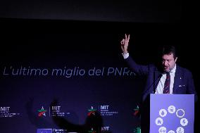 Matteo Salvini At Infrastruttura Ventisei - Rome