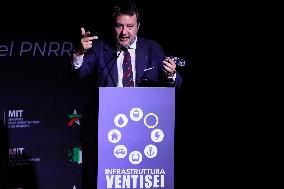 Matteo Salvini At Infrastruttura Ventisei - Rome
