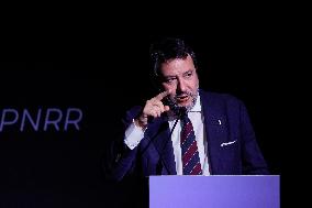 Matteo Salvini At Infrastruttura Ventisei - Rome