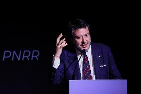 Matteo Salvini At Infrastruttura Ventisei - Rome