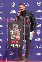 Jonas Brothers Hand And Footprint In Cement Ceremony - LA