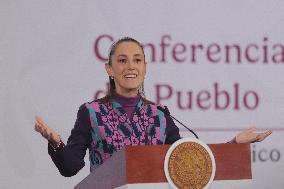 Mexican President Claudia Sheinbaum Holds Briefing Conference - Mexico
