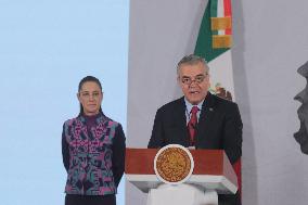 Mexican President Claudia Sheinbaum Holds Briefing Conference - Mexico
