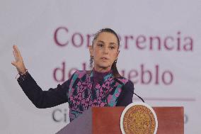 Mexican President Claudia Sheinbaum Holds Briefing Conference - Mexico