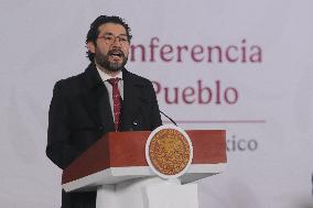 Mexican President Claudia Sheinbaum Holds Briefing Conference - Mexico