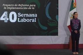 Mexican President Claudia Sheinbaum Holds Briefing Conference - Mexico