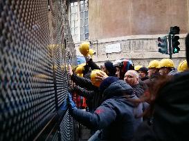 Former Ilva Workers Protest - Genoa