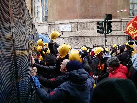 Former Ilva Workers Protest - Genoa
