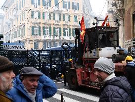 Former Ilva Workers Protest - Genoa