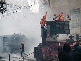 Former Ilva Workers Protest - Genoa