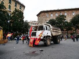 Former Ilva Workers Protest - Genoa