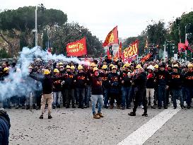Former Ilva Workers Protest - Genoa