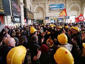 Former Ilva Workers Protest - Genoa