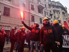 Former Ilva Workers Protest - Genoa