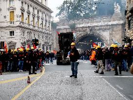 Former Ilva Workers Protest - Genoa