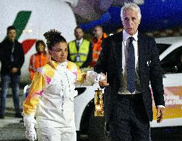 Olympic flame arrives in Italy