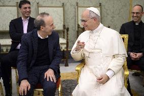 Pope Leo XIV Meets Roberto Benigni Ahead Of TV Show On St Peter - Vatican