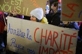Protest Against Sterin Event La Nuit Du Bien Commun - Paris