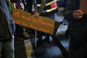 Protest Against Sterin Event La Nuit Du Bien Commun - Paris