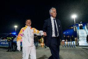 Olympic Flame for the 2026 Winter Games Arrived in Rome - Italy