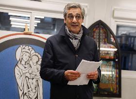 Serge Papin Visits Notre-Dame de Paris Cathedral - Paris
