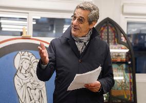 Serge Papin Visits Notre-Dame de Paris Cathedral - Paris