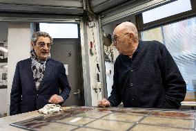 Serge Papin visit the Ateliers Duchemin - Paris