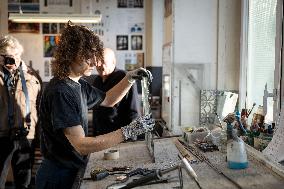 Serge Papin visit the Ateliers Duchemin - Paris