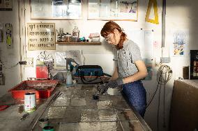 Serge Papin visit the Ateliers Duchemin - Paris