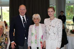 NO TABLOIDS - Prince Albert and Princess Charlene with Friendship Group of Monegasque Elders - Monaco