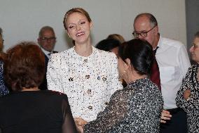NO TABLOIDS - Prince Albert and Princess Charlene with Friendship Group of Monegasque Elders - Monaco